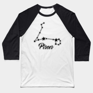 Pisces Zodiac Constellation Design Baseball T-Shirt
